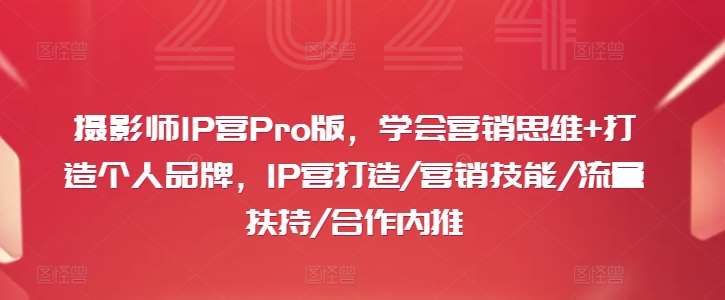 摄影师IP营Pro版，学会营销思维+打造个人品牌，IP营打造/营销技能/流量扶持/合作内推-悟空知识星球