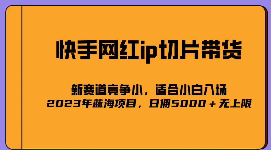 2023爆火的快手网红IP切片，号称日佣5000＋的蓝海项目，二驴的独家授权-悟空知识星球