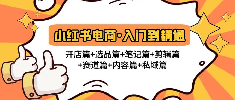 小红书电商入门到精通 开店篇+选品篇+笔记篇+剪辑篇+赛道篇+内容篇+私域篇-悟空知识星球