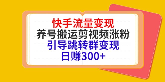 快手流量变现，养号搬运剪视频涨粉，引导跳转群变现日赚300+-悟空知识星球