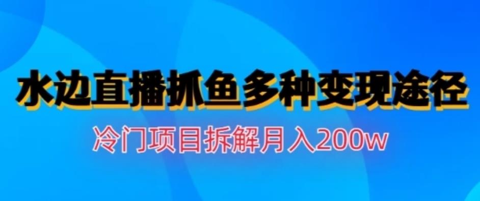 水边直播抓鱼，多种变现途径冷门项目，月入200w拆解【揭秘】-悟空知识星球