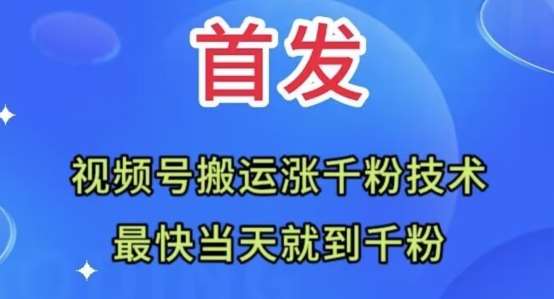 全网首发：视频号无脑搬运涨千粉技术，最快当天到千粉【揭秘】-悟空知识星球