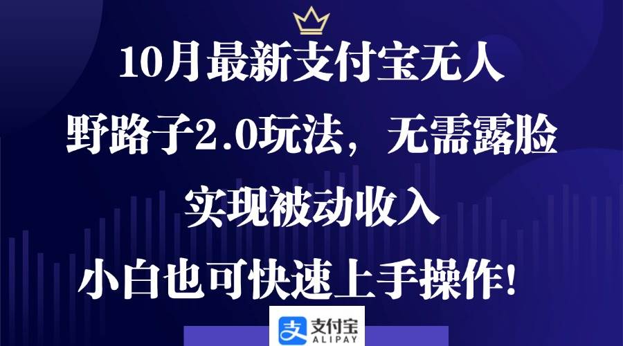 (12824期)10月最新支付宝无人野路子2.0玩法,无需露脸,实现被动收入,小白也可...-悟空知识星球