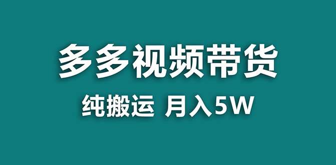 （8491期）【蓝海项目】拼多多视频带货 纯搬运一个月搞了5w佣金，小白也能操作 送工具-悟空知识星球