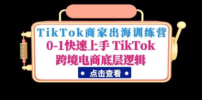 TikTok商家出海训练营：0-1快速上手 TikTok跨境电商底层逻辑(无水印)-悟空知识星球