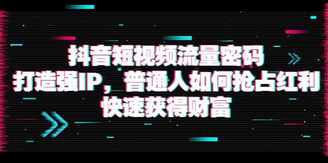 抖音短视频流量密码：打造强IP，普通人如何抢占红利，快速获得财富-悟空知识星球
