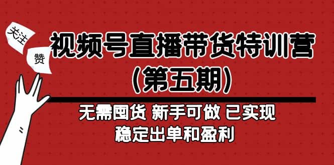 视频号直播带货特训营（第五期）无需囤货 新手可做 已实现稳定出单和盈利-悟空知识星球