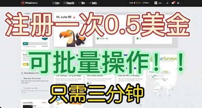 国外项目注册一次0.5美金 只需三分钟无脑操作 可批量放大 小白工作室福利-悟空知识星球