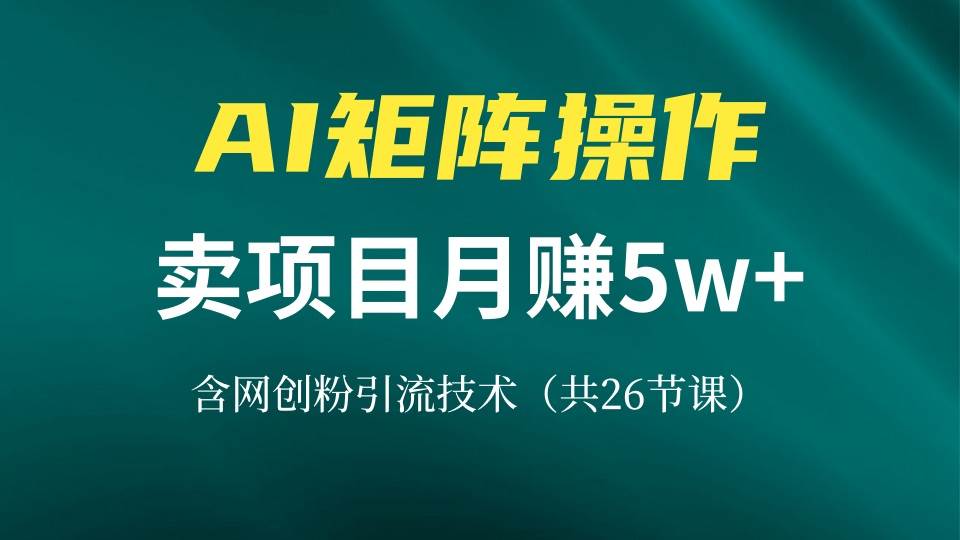 （13335期）网创IP打造课，借助AI卖项目月赚5万+，含引流技术（共26节课）-悟空知识星球