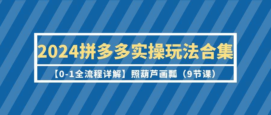 （9559期）2024拼多多实操玩法合集【0-1全流程详解】照葫芦画瓢（9节课）-悟空知识星球