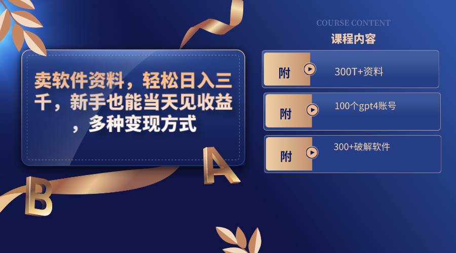 （8582期）卖软件资料，轻松日入三千，新手也能当天见收益，多种变现方式，（附300...-悟空知识星球