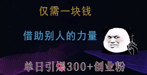 仅需一块钱，借助别人的力量，单日引爆300+创业粉、兼职粉【揭秘】-悟空知识星球