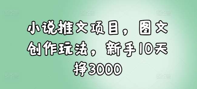 小说推文项目，图文创作玩法，新手10天挣3000-悟空知识星球