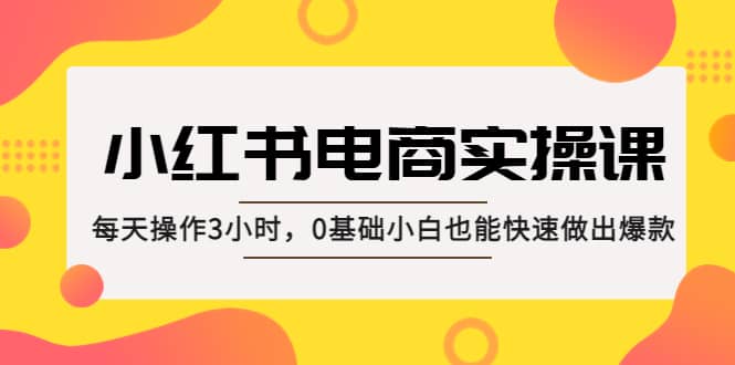 小红书·电商实操课：每天操作3小时，0基础小白也能快速做出爆款-悟空知识星球