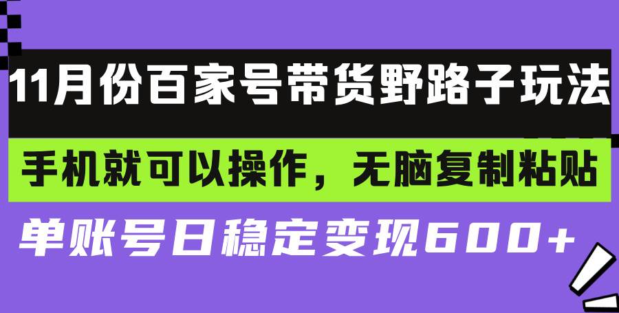 （13281期）百家号带货野路子玩法 手机就可以操作，无脑复制粘贴 单账号日稳定变现…-悟空知识星球