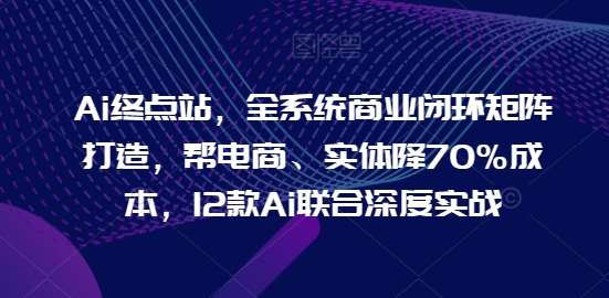 Ai终点站，全系统商业闭环矩阵打造，帮电商、实体降70%成本，12款Ai联合深度实战-悟空知识星球