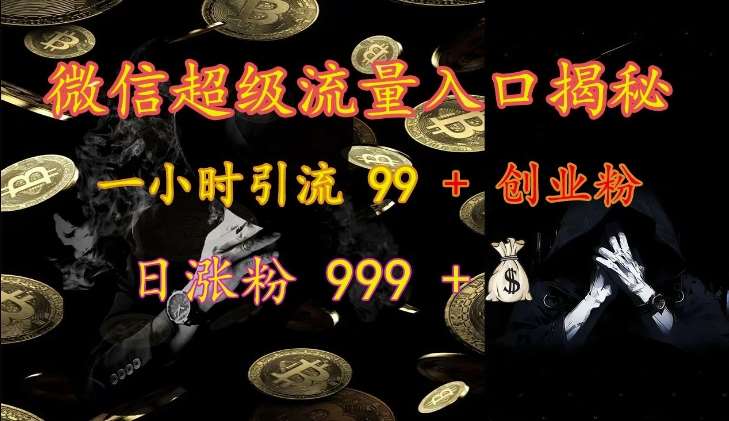 微信超级流量入口揭秘：一小时引流 99 + 创业粉，日涨粉 999 +-悟空知识星球