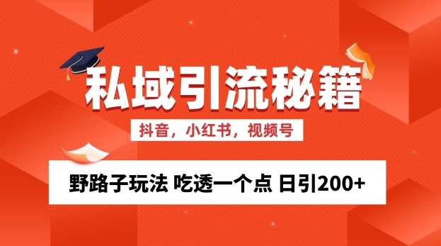 私域流量的精准化获客方法 野路子玩法 吃透一个点 日引200+ 【揭秘】-悟空知识星球