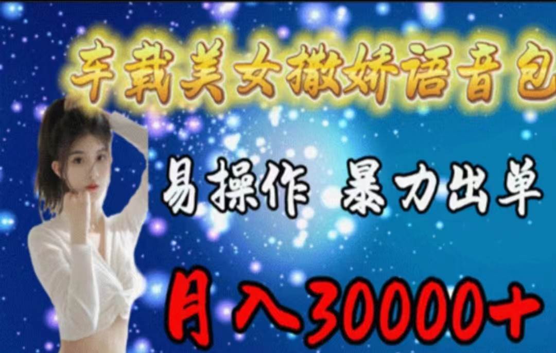 （11249期）车载美女撒娇语音包，执行就出单，月入3000＋，小白看完课程就能马上实操-悟空知识星球