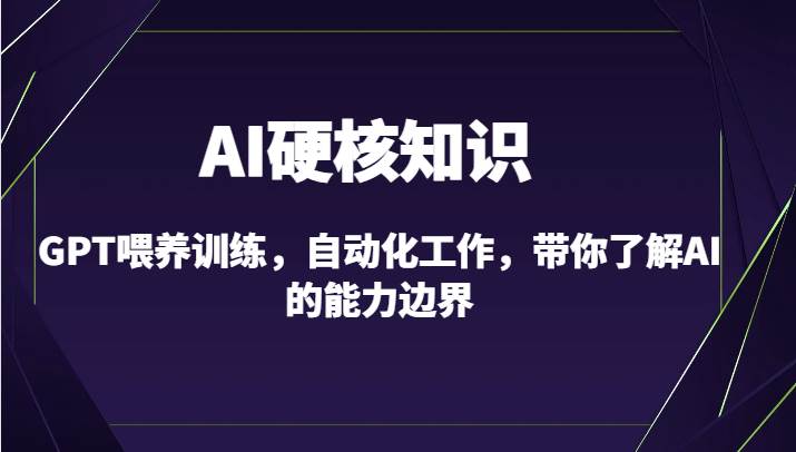 AI硬核知识-GPT喂养训练，自动化工作，带你了解AI的能力边界（10节课）-悟空知识星球