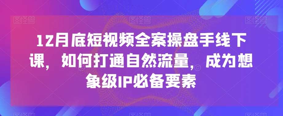 12月底短视频全案操盘手线下课，如何打通自然流量，成为想象级IP必备要素-悟空知识星球