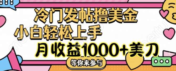 冷门发帖撸美金项目，月收益1000+美金，简单无脑，干就完了【揭秘】-悟空知识星球