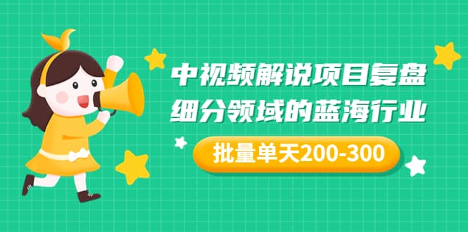 某付费文章：中视频解说项目复盘：细分领域的蓝海行业 批量单天200-300收益-悟空知识星球