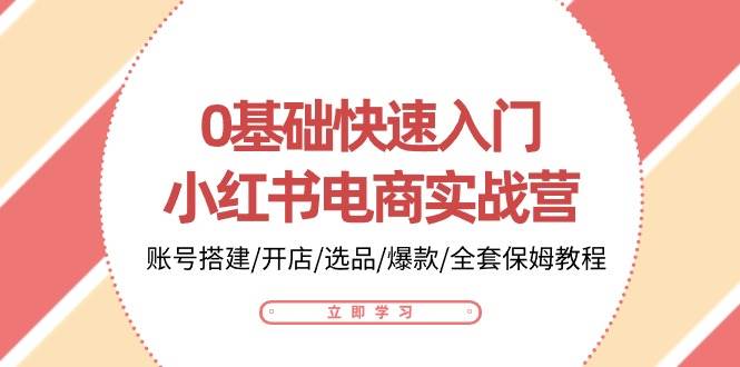 0基础快速入门小红书电商实战营：账号搭建/开店/选品/爆款/全套保姆教程-悟空知识星球