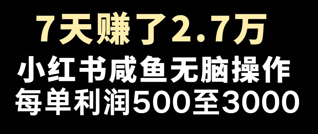 七天赚了2.7万!每单利润最少500+,轻松月入5万+小白有手就行-悟空知识星球