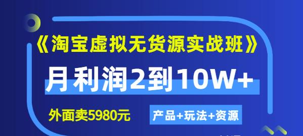 《淘宝虚拟无货源实战班》线上第四期：月利润2到10W+（产品+玩法+资源)-悟空知识星球