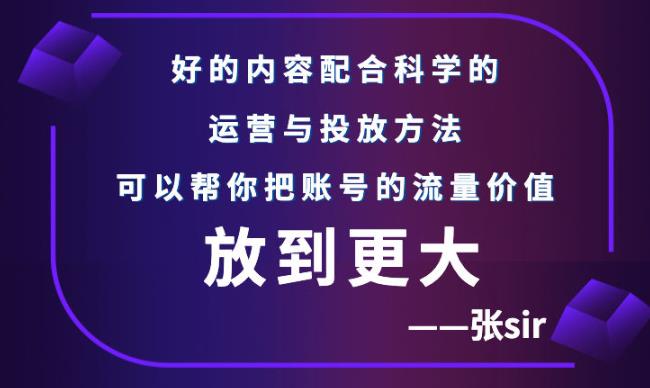 张sir账号流量增长课，告别海王流量，让你的流量更精准-悟空知识星球