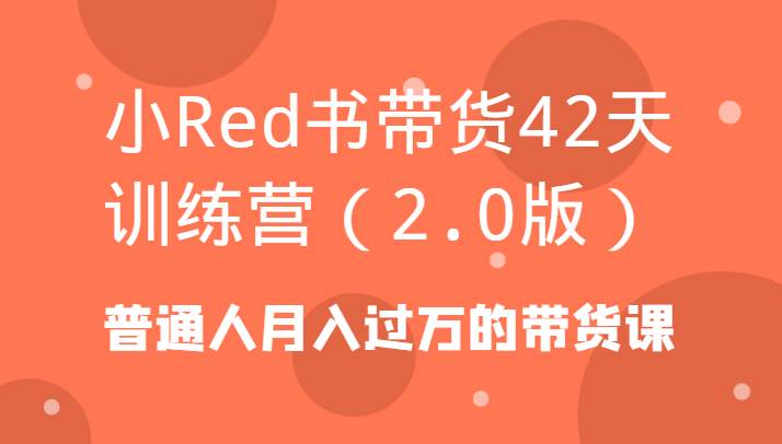 小Red书带货42天训练营(2.0版)普通人月入过万的带货课-悟空知识星球