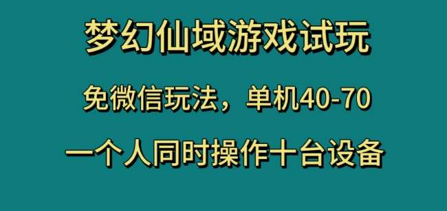 梦幻仙域游戏试玩，免微信玩法，单机40-70，一个人同时操作十台设备【揭秘】-悟空知识星球
