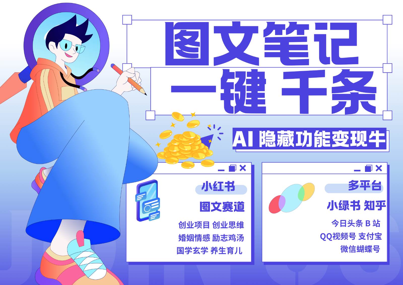 1键生成数千条图文 创业国学 秒生笔记 小红书小绿书图文 轻松引流 变现30000+-悟空知识星球