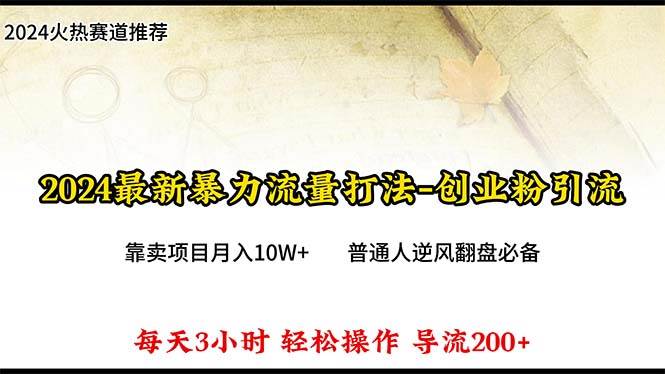 （10151期）2024年最新暴力流量打法，每日导入300+，靠卖项目月入10W+-悟空知识星球