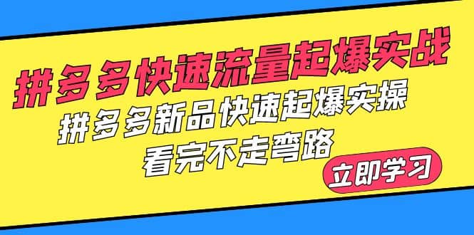 拼多多-快速流量起爆实战,拼多多新品快速起爆实操,看完不走弯路-悟空知识星球