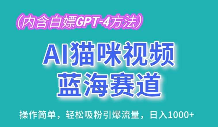 AI猫咪视频蓝海赛道，操作简单，轻松吸粉引爆流量，日入1K【揭秘】-悟空知识星球