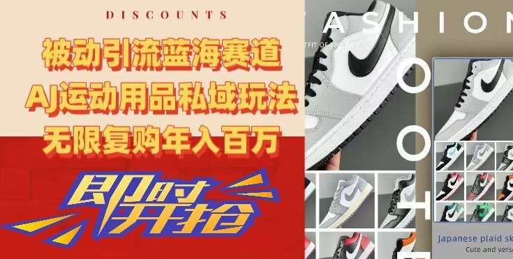 被动引流蓝海赛道,AJ运动用品私域玩法,无限复购年入百万【揭秘】-悟空知识星球