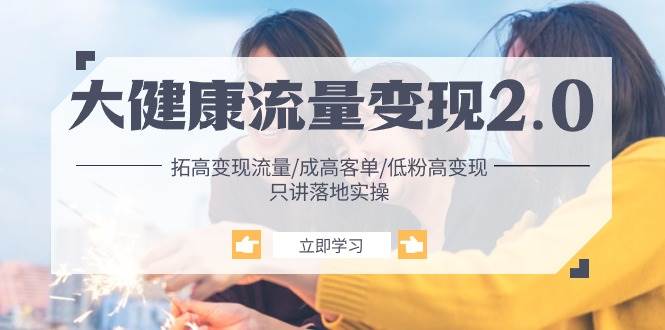 （10871期）大健康 流量 变现2.0：拓高变现 流量/成高客单/低粉高变现/只讲落地实战-悟空知识星球