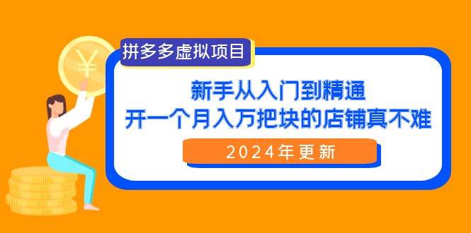 （9744期）拼多多虚拟项目：入门到精通，开一个月入万把块的店铺 真不难（24年更新）-悟空知识星球