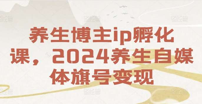 养生博主ip孵化课，2024养生自媒体旗号变现-悟空知识星球