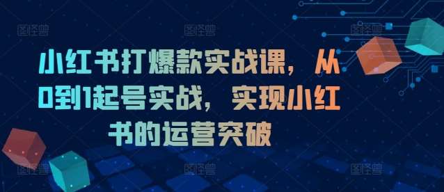 小红书打爆款实战课，从0到1起号实战，实现小红书的运营突破-悟空知识星球