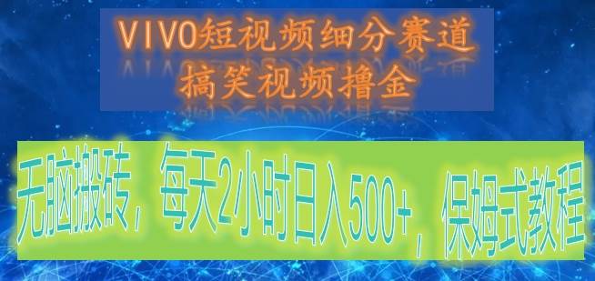 VIVO短视频细分赛道,搞笑视频撸金,无脑搬砖,每天2小时日入500+,保姆式教程-悟空知识星球