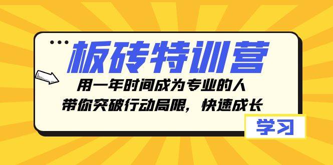 （8048期）板砖特训营，用一年时间成为专业的人，带你突破行动局限，快速成长-悟空知识星球