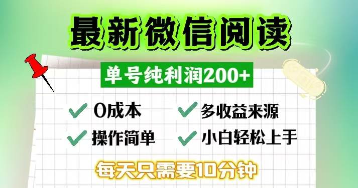 （13108期）微信阅读最新玩法，每天十分钟，单号一天200+，简单0零成本，当日提现-悟空知识星球