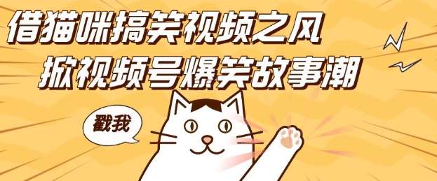 借猫咪搞笑视频之风，掀视频号爆笑故事潮，轻松日入四位数，无门槛快速入门!-悟空知识星球