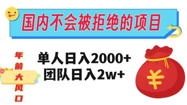 在国内不怕被拒绝的项目，单人日入2000，团队日入20000+【揭秘】-悟空知识星球
