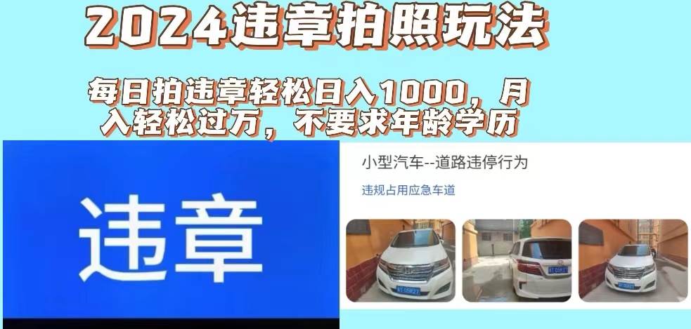 （11743期）2024违章拍照新玩法，推广躺赚+拍照赚钱双模式，日入1000+-悟空知识星球