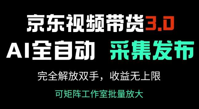 京东视频带货3.0，Ai全自动采集+自动发布，完全解放双手，收入无上限-悟空知识星球