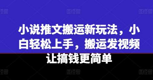 小说推文搬运新玩法，小白轻松上手，搬运发视频让搞钱更简单-悟空知识星球